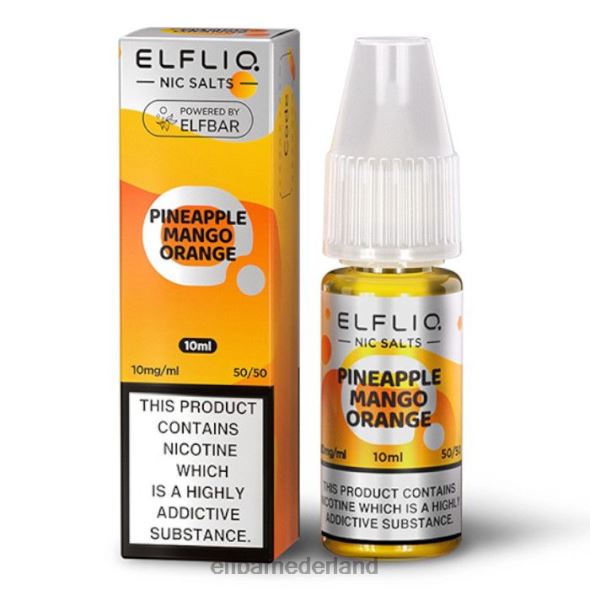 elfbar elfliq nic salts - ananas-mango-sinaasappel - 10 ml-10 mg/ml origineel D8TJV173