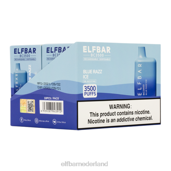 ELFBAR blue razz ice 3500 consument - enkelvoudig - 50mg JJ6B55