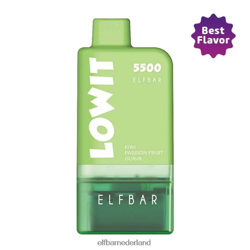 ELFBAR voorgevulde peulset lowit 5500 2%nic kiwi passievrucht guave Kiwi-passievrucht-guavepeul+groene batterij 6X88N4136