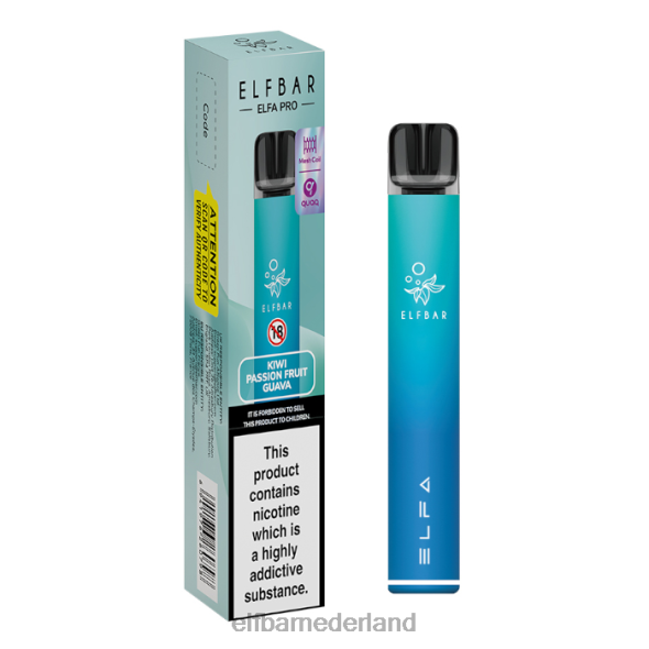 elfbar elfa pro pod-kit - oplaadbaar aurora blauw + kiwi-passievrucht voorgevulde peul D8TJV66