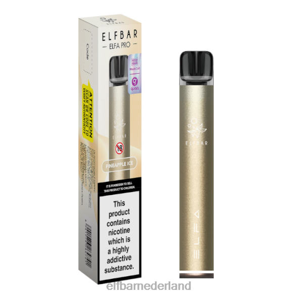 elfbar elfa pro pod-kit - oplaadbaar donker goud + voorgevulde pod met ananasijs D8TJV75