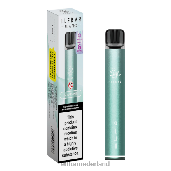 elfbar elfa pro pod-kit - oplaadbaar schemercyaan + groene munt voorgevulde peul D8TJV77