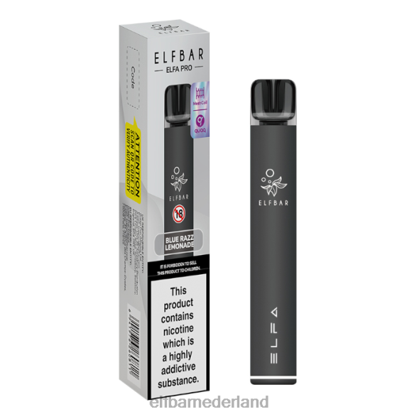 elfbar elfa pro pod-kit - oplaadbaar zwart + blauwe razz limonade voorgevulde pod D8TJV68