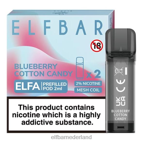 elfbar elfa voorgevulde capsule - 2 ml - 20 mg (2 stuks) aardbei-framboos-kersenijs D8TJV129