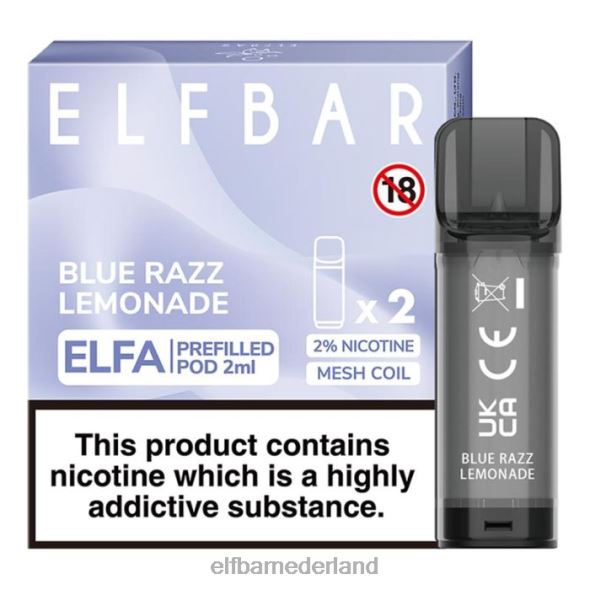 elfbar elfa voorgevulde capsule - 2 ml - 20 mg (2 stuks) aardbei-framboos-kersenijs D8TJV129