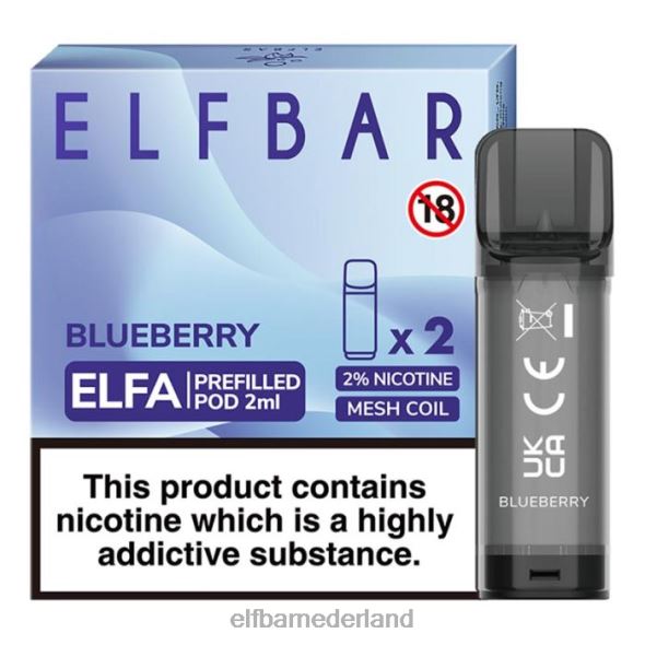 elfbar elfa voorgevulde capsule - 2 ml - 20 mg (2 stuks) aardbei-framboos-kersenijs D8TJV129