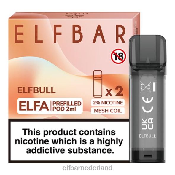 elfbar elfa voorgevulde capsule - 2 ml - 20 mg (2 stuks) elf stier D8TJV128