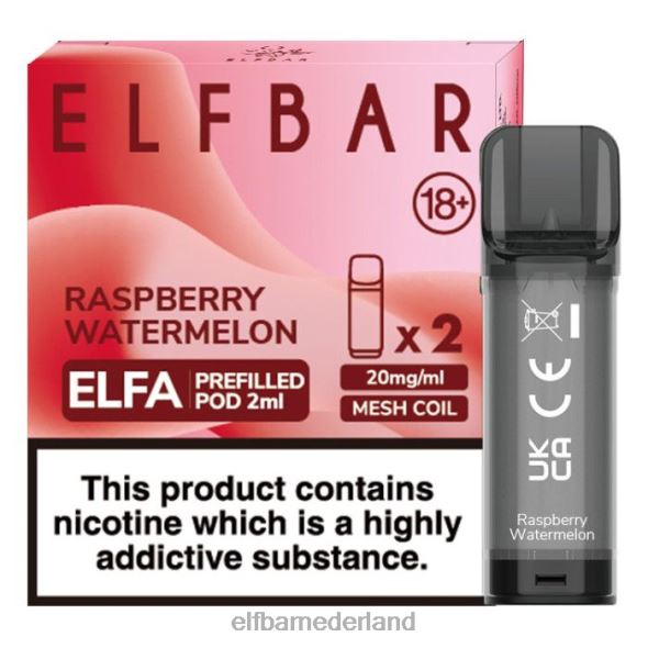 elfbar elfa voorgevulde capsule - 2 ml - 20 mg (2 stuks) frambozen watermeloen D8TJV122