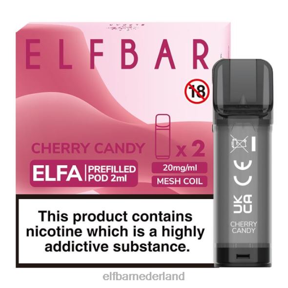 elfbar elfa voorgevulde capsule - 2 ml - 20 mg (2 stuks) kersen snoep D8TJV131