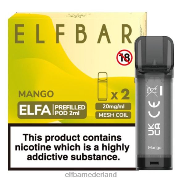 elfbar elfa voorgevulde capsule - 2 ml - 20 mg (2 stuks) mango D8TJV118