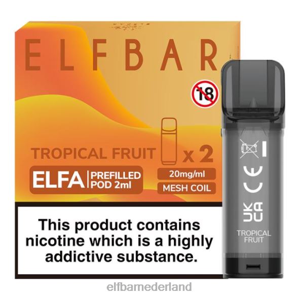 elfbar elfa voorgevulde capsule - 2 ml - 20 mg (2 stuks) tropisch fruit D8TJV120