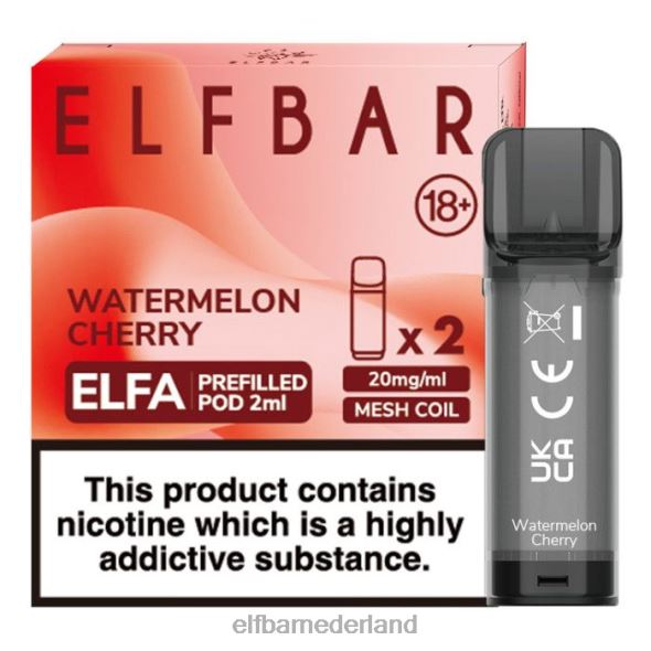 elfbar elfa voorgevulde capsule - 2 ml - 20 mg (2 stuks) watermeloen kers D8TJV121