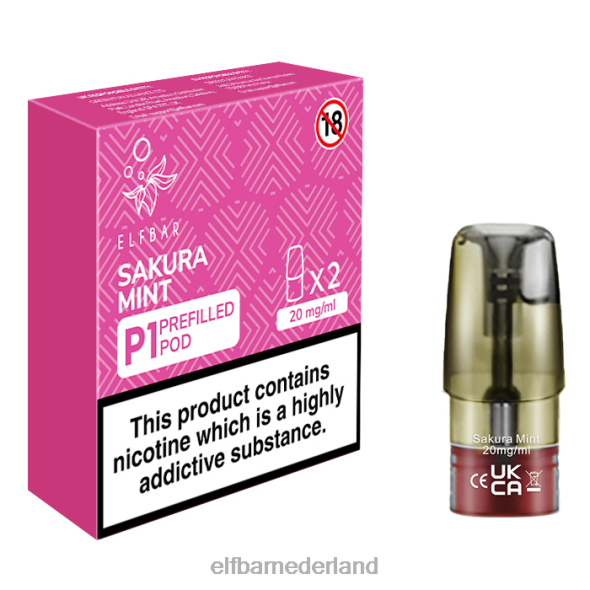 elfbar mate 500 p1 voorgevulde peulen - 20 mg (2 stuks) Sakura Mint origineel D8TJV167