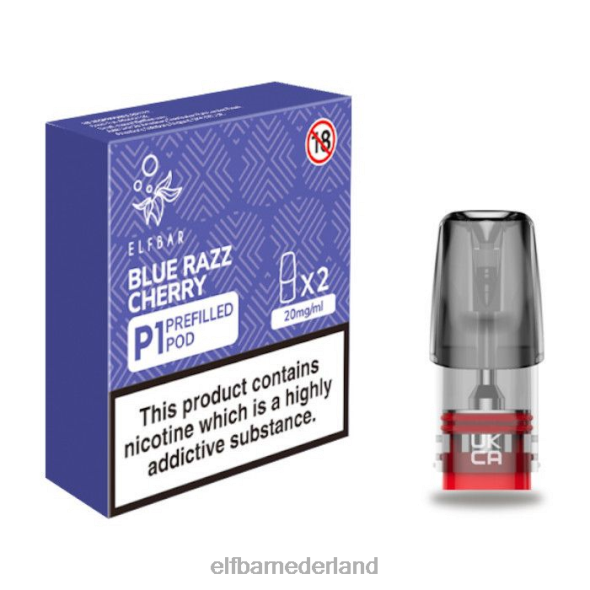 elfbar mate 500 p1 voorgevulde peulen - 20 mg (2 stuks) blauwe razz-kers origineel D8TJV165