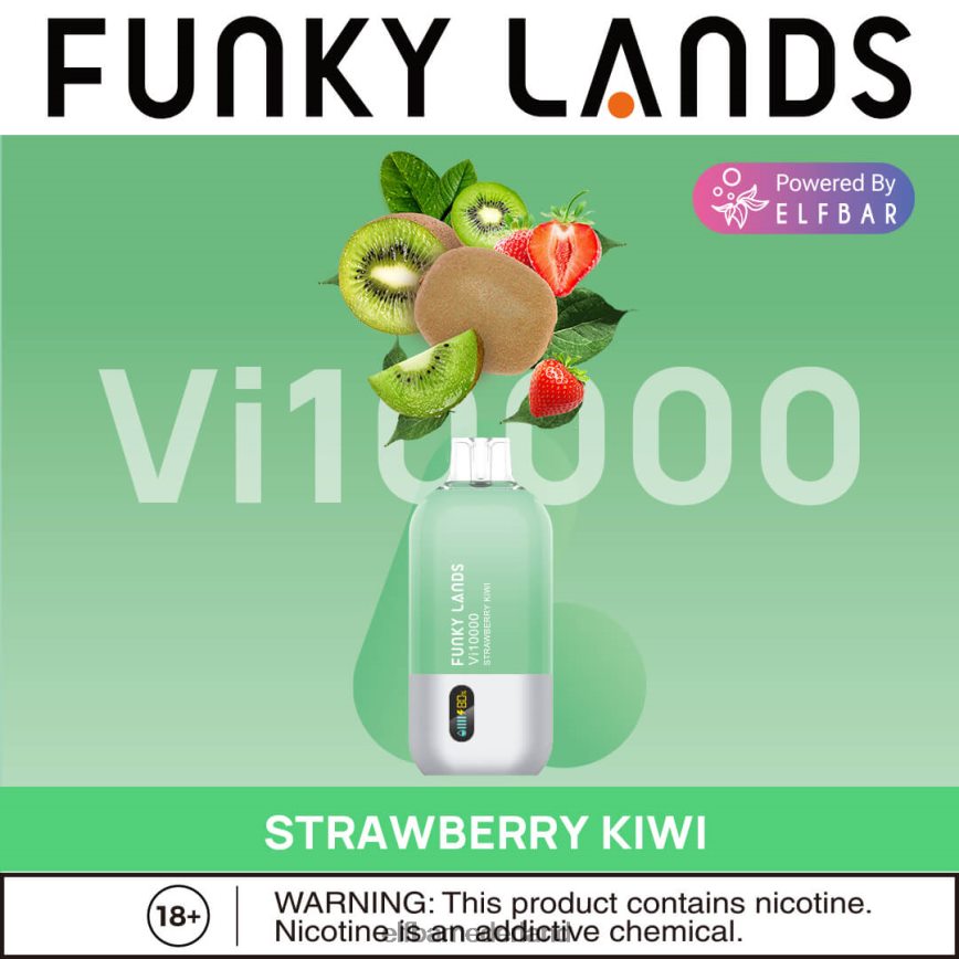 ELFBAR funky lands wegwerpvape vi10000 trekjes aardbei-kiwi 6X88N4161