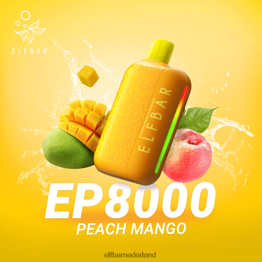 ELFBAR wegwerpvape nieuwe ep8000 trekjes perzik-mango 6X88N474